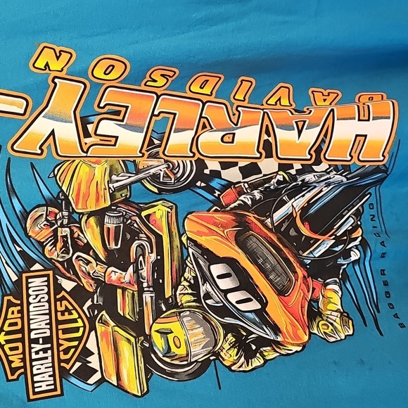 Harley-Davidson Biker Teal and Orange Roadglide Graphic Tee 2XL - Picture 3 of 4